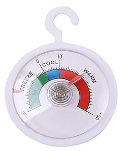 2 Piezas Termómetro para Frigorífico y Congelador Analógico, Termometro Congelador con Rango de -30°C a +50°C, con Gancho para Colgar, Fácil Lectura con Escala de Colores, Ideal para Uso Doméstico