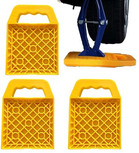 Stützplatten - Absenkplatten 4er-Set Mit Rutschfestem Design - Rutschfeste Mehrwinklig-Stützen für e beim Parken, Camping, & Pool – Stabile Nivellierungshilfe für Reisemobile und Caravans