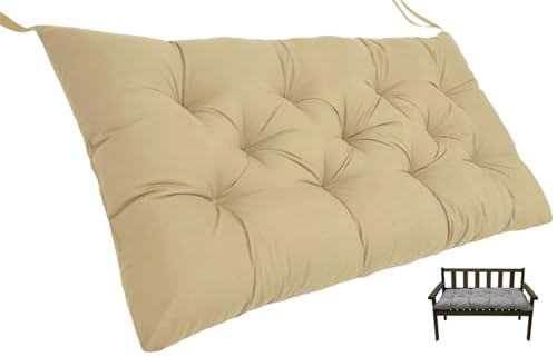 Hoowarm Bankauflage Sitzkissen 90x50/100x50/110x50/120x50cm Gartenkissen 8cm Dicke Lounge Bankkissen Weich Outdoor Sitzauflagen Für Bänke/Gartenbank/Terrassenmöbel(D,110x50x3cm)