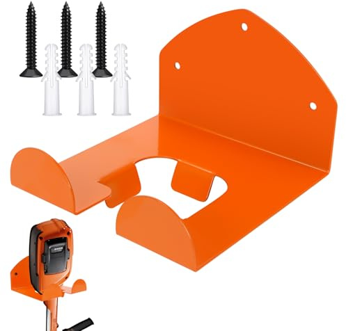 Yooyan Motorsensen Halterung, Wandhalterung für Rasentrimmer, Garten Elektrowerkzeug Aufhänger, mit passenden Schrauben, für Garagentrimmer, Gartengeräte—Orange