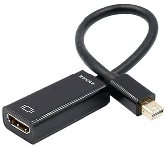 FCJPYRAPS Câble Mini DisplayPort vers HDMI, Compatible avec Apple MacBook, Air Pro 1080P 4K, Adaptateur Mini DP mâle vers HDMI Femelle, Ligne de Conversion d'affichage(Black)
