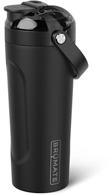 BrüMate MultiShaker Blender Shaker Bottle | 100% Leakproof Insulated Stainless Steel | Pre Workout and Protein Shaker Bottle for the Gym | 25oz (Matte Black)