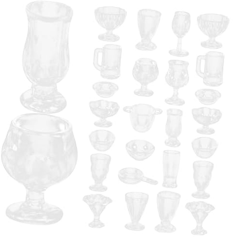 FUNOMOCYA Miniatur Dessertbecher Set aus Kunststoff Realistisch Gestaltete Puppenhaus Dekoration Mini Becher Set Langlebig für DIY Puppenhaus Zubehör Kindgerechtes Wiederverwendbar