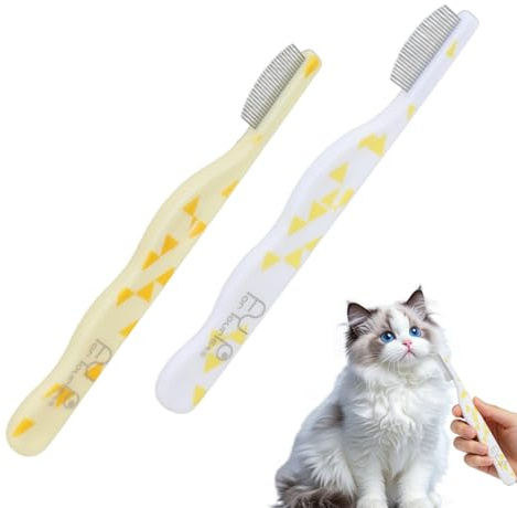 wlsvega 2 StüCk Flohkamm FüR Katzen,Flohkamm Hunde,Katzen Kamm,Ergonomischer Griff, Sanfter Runder Kamm,Geeignet zum Entfernen von TräNenflecken und FlöHen,FellpflegegeräT FüR Kurz und Langhaarkatzen