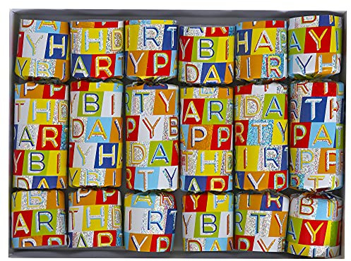 Olde English Crackers Sparkle Birthday Party Favors, Set of 6 party favors, each containing a tissue hat, silly riddle and small novelty gift