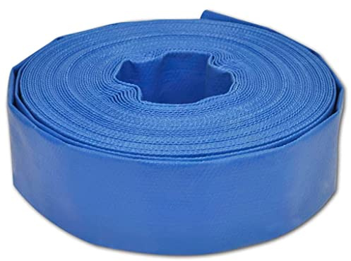 GeenYuu platt vattenslang 25 m 2 tum PVC, flexibel brandslang med polyesterförstärkning, böjsäker, för sanitär installation, vattenledning, anslutning och reparation