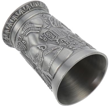 CTIRCHIU Copa Resistente al Desgaste Estilo Egipcio Antiguo de Vino de Aleación de Zinc Plata y Diseño Retro para Decoración Vintage Hogar