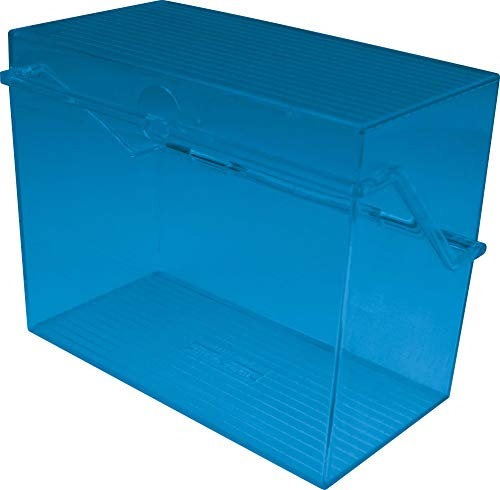 helit H6904730 - Karteikarten Box „the index“ DIN A7 quer, Kleinkartei blau translucent für ca. 300 Karten