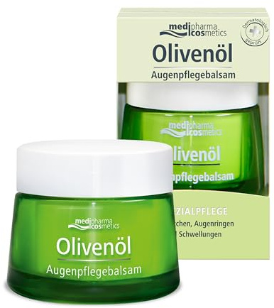 Olivenöl Augenpflegebalsam - Bei Fältchen und Augenringen - Wirkt erfrischend bei Schwellungen - 15 ml - medipharma cosmetics