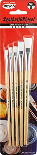 Meyco Synthetikpinsel im 5er Set Gr. 2-4 - 6-8 - 10