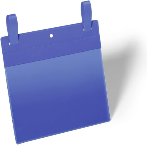 Durable Gitterboxtasche (A5 quer) Packung à 50 Stück blau, 174907 | Kennzeichnungstasche für Gitterboxen, Polypropylen, mit Schutzklappe gegen Staub, 210 x 148 mm