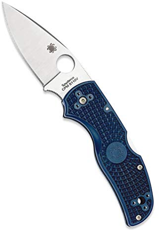 Spyderco Native 5 Lightweight Signature Folder Knife with 2.95 CPM S110V Steel Blade and Dark Blue FRN Handle - Plainedge - C41PDBL5