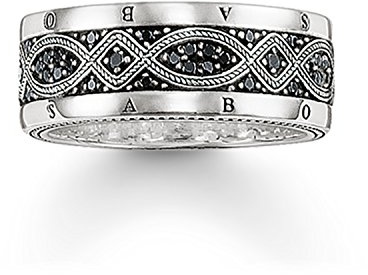 THOMAS SABO Herren-Ring Sterling Silver 925 Silber Zirkonia schwarz Gr. 54 (17.2) - TR2006-051-11-54