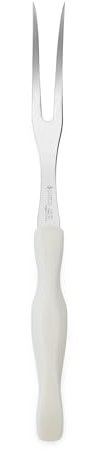 CUTCO Model 1727 Carving Fork with White (Pearl) handle in factory-sealed plastic bag.