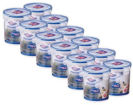 LOCK & LOCK Vorratsdose Gefrierdose Frischhaltedose, rund, 700ml - HPL932D - 12er Set