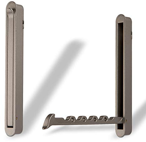 SOTECH 2er Set Klapphaken ELBA zum Einlassen 140x16 / 128 mm Edelstahloptik | moderner Garderobenhaken Kleiderlüfter Kleiderhaken klappbar Einlasshaken