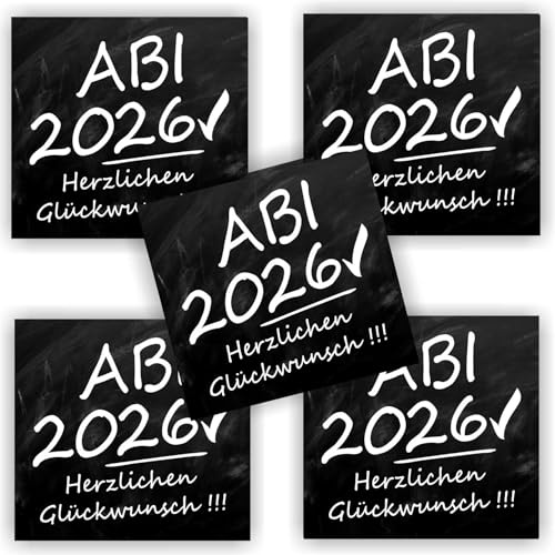 5 Aufkleber Flaschenetikett Abi Abitur Reifeprüfung Tafel Schwarz 2026