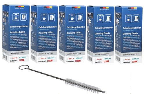 LUTH Premium Profi Parts 5 x 6 pastiglie decalcificanti Siemens per caffettiera completamente automatica Tassimo adatto per Siemens 00311864 311864 TZ60002 Set con spazzola di pulizia