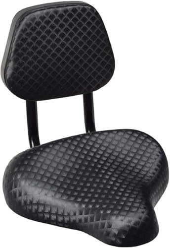 Extra Weicher Fahrradsattel Mit Rückenlehne,Atmungsaktiv Ergonomischer Touring Sattel Gefedert Fahrrad Komfort Kunstleder Fahrrad Fahrradsattelsitz,Schwarz