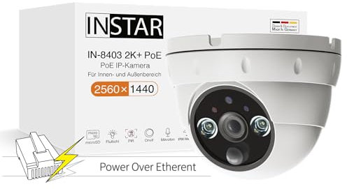 INSTAR IN-8403 2K+ PoE Weiss - LAN/PoE Überwachungskamera mit KI (AI) - IP Kamera - Power Over Ethernet - PIR - Nachtsicht - Verwendung im Innen- und Außenbereich - HomeKit - MQTT