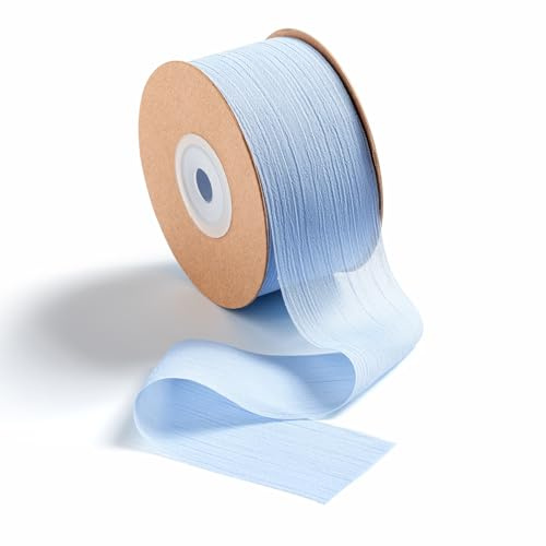 MORSUNBELA Geschenkband Breit Schleifenband Hochzeit Chiffonband Himmelblau