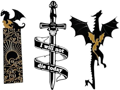 SPAYEIM Drachen Lesezeichen Fantasy Lesezeichen Schwarz Gold Drachen mit Sonne und Wolken Lesezeichen Schwarz Lesezeichen Lesezeichen Geschenk für Buchliebhaber Coole Lesezeichen (D)