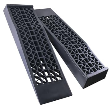 AOMIKITSTU Kunststoff Auffahrrampe 2 Stück, Auffahrrampen extra flach 70×20×7.9cm, Bordsteinkanten-Rampe, Auto Kfz Rampe Tragfähigkeit 3Ton