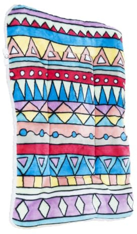 Kuschelige Haustierdecke Für Hunde Und Katzen - Dicke Flanell Decke Im Retro-Geometrie Design Waschbar 50X35Cm Optimal Für Winter Und Herbst