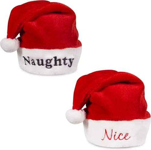 Zhongzhi Personalisierte Plüsch-Weihnachtsmütze für Erwachsene mit Namen, Kunstfell, individuell bestickt, Weihnachtsmannmütze für Damen und Herren (Erwachsene)