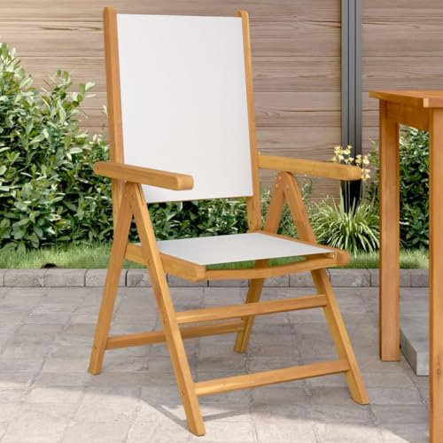 Xichuzi Gartenstühle 2 STK. Cremeweiß Massivholz Akazie & Stoff, Gartenmöbel, Terrassenstühle, Balkon Stühle, Balkonstuhl, Garten Stühle Für Draussen - 367657