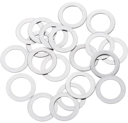QUARKZMAN 20 Stück M10 Unterlegscheiben, 10x16x0,5 mm Verdickte 304 Edelstahl Flache Beilagscheiben für Schraube, Bolzen, Automobil, Industriemaschinen