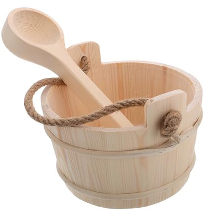 CAXUSD Sauna Zubehör Set Sauna Eimer Mit Schöpfkelle Für Dampfbad Und Spa Für Vielseitige Nutzung Für Duschen Und Pflanzenbewässerung