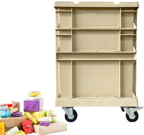 Liqzirtu Contenitore con ruote – Cassetta degli attrezzi portatile con ruote, scatola organizer con coperchio | Set di contenitori impilabili mobili con scatola portaoggetti