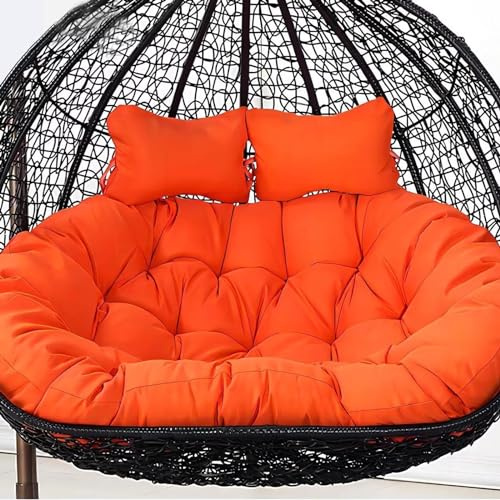 Taifuan 2 Seater Egg Chair Swing Cushion Outdoor,Double Egg Chair Cushion Replacement,Waterproof Detachable Hanging Basket Chair Cushions,for Garden Balcony(F)