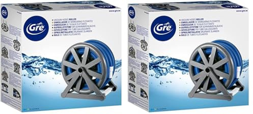 Gre 90165 - Aufroller für schwimmende Schläuche bis zu 15 m, graue Farbe (Packung mit 2)