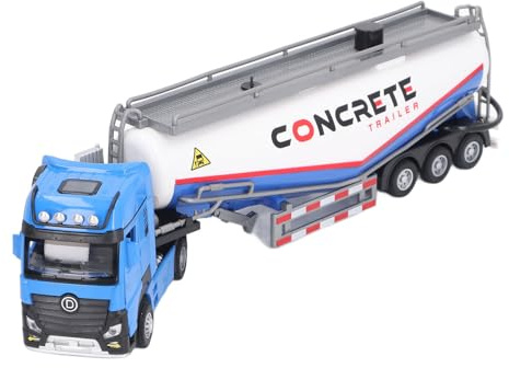 Cement Pump Truck Engineering Toy, High Simulation High Simulation Doors Tires with Realistic Compliance with the Air alloy. (Blue)
