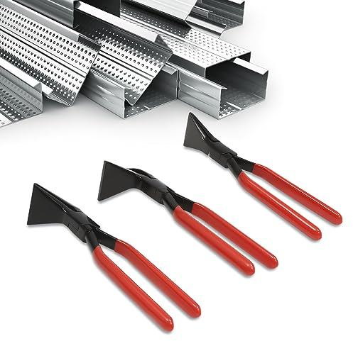 Levkitch 3 Pcs Sheet Metal Bender Set,180° 45° 90° Seaming Pliers,Hand Seamers Sheet Metal Tools with PVC Handle for Bending and Flattening Sheet Metal