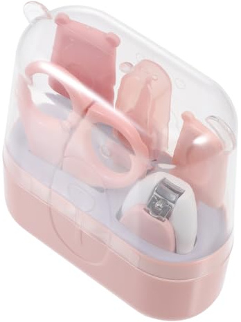 UKCOCO Kit de Cuidado de Uñas para Bebés Rosa Cortauñas Tijeras para Niña Portátil de Acero Inoxidable y Abs Fácil de Usar y Transportar