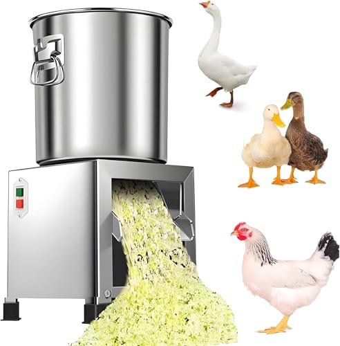 JINGEDD Picadora eléctrica Comercial para Alimentos, cortadora de Verduras Grande de Acero Inoxidable, 1800 W de Alta Potencia, 3500 RPM para un Corte rápido y una alimentación eficiente de Pollos