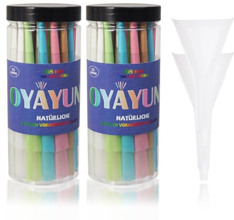 OYAYUN 110 stück King Size Cones, 5 Farbe Konisch Vorgedrehte Hülsen,108mm Pre Rolled Premium Cones, mit 2 Trichter (Farbe)