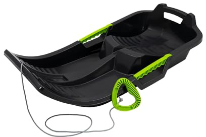 KHW Minibob | Anthrazit | Bob Schlitten aus Kunststoff | robust & frostbeständig | leicht & wendig | mit Brems- & Lenkfunktion | Made in Germany | TÜV-geprüft | 80×40×20 cm