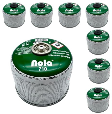NOLA 8X 230g Gas Propan Butan Campinggas Schraubventil EN 417 Gaskartuschen - Gaskocher Lötbrenner Unkrautbrenner Camping Kartusche Schraubgaskartuschen Schraubventil Gaskartusche (8X 230g Kartusche)