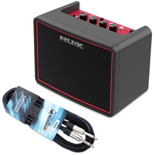 Nux Mighty Lite BT MKII Grau Bluetooth Modeling Gitarren-Verstärker für E-Gitarre und Bass mit Kabel