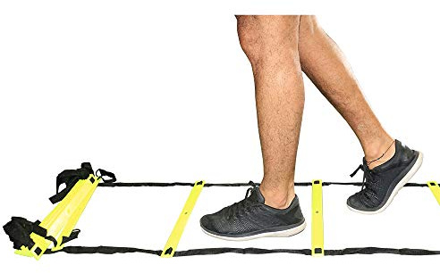 Amber Fight Gear Feet Speed and Agility Training Ladder for High-Intensity Training in Boxing, Soccer, Football, Lacrosse, and Ice Hockey - Improve Your Footwork and Coordination, 30 Feet
