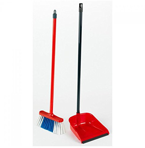 Theo Klein 6744 Paletta Vileda con manico lungo e scopa I Paletta per bambini di alta qualità e scopa resistente I Giocattoli per bambini dai 3 anni in su