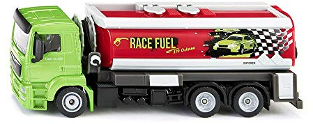 siku 2716, LKW mit Tankwagenaufbau, 1:50, Metall/Kunststoff, Grün/Rot, Ausrollbarer Tankschlauch