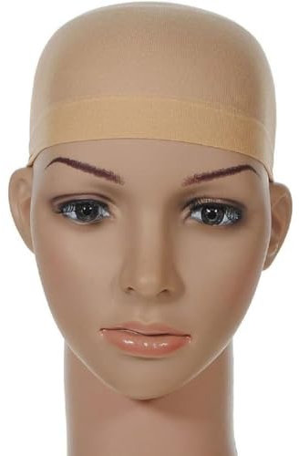 2 X LUTTMANN Wig Cap Nylon Cap Lace sottocoperta in beige naturale