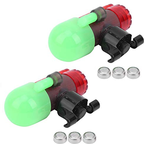 Lot de 2 lampes LED pour pêche en mer - Lumière de nuit - Alerte de frappe - Alarme de touche - LED sensible - Type de poteau de verrouillage - Autres outils et accessoires de