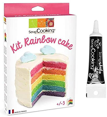 Kit Rainbow Cake + Stylo de glaçage noir
