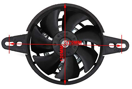 Anxin Ventilateur de refroidissement de moto Moteur 12V Ventilateur de radiateur pour Chinois 200cc 250cc Quad ATV 4 Roues Go Kart Dirt Pit Moto Moto UTV - 4.72''